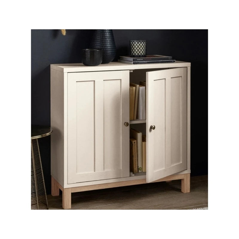 CALLUM – Cream & Oak Brown Compact Storage Side Board