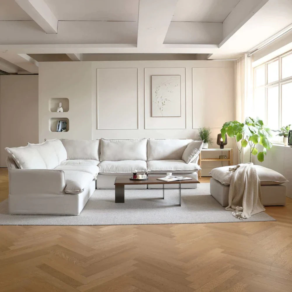 SANCTUARY – Ash White L Shape Sofa