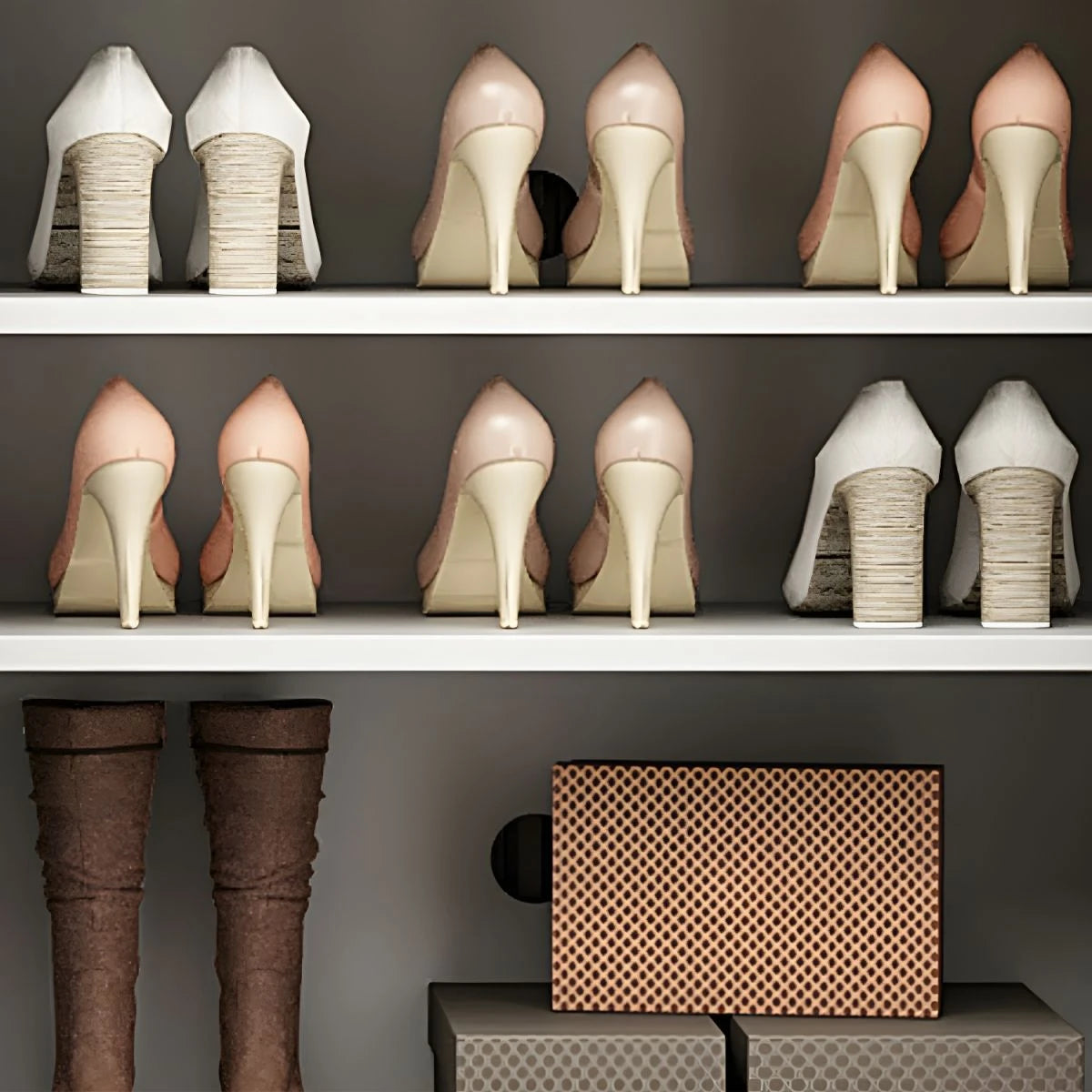 ELM – Dual Tone Four Door Shoe Cabinet
