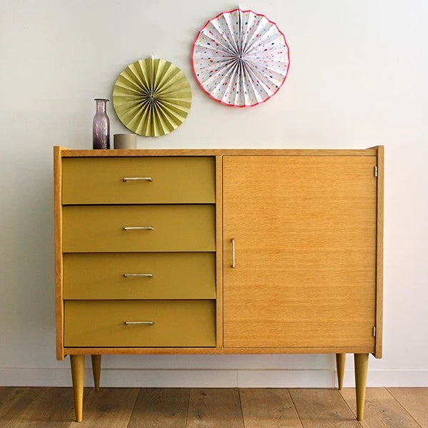 AIZLE – Brown & Matt olive Green Side Board Dresser