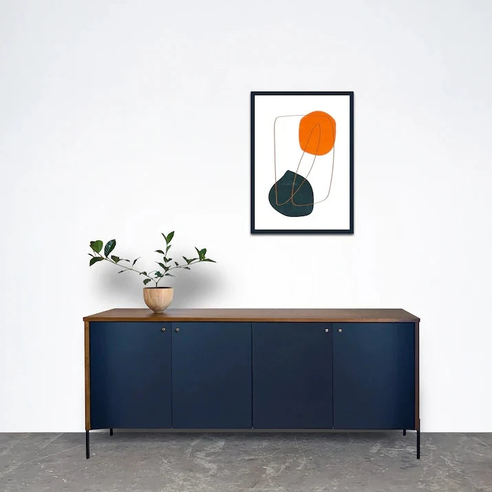HILSDALE – Walnut Brown & Oxford Blue Side Board