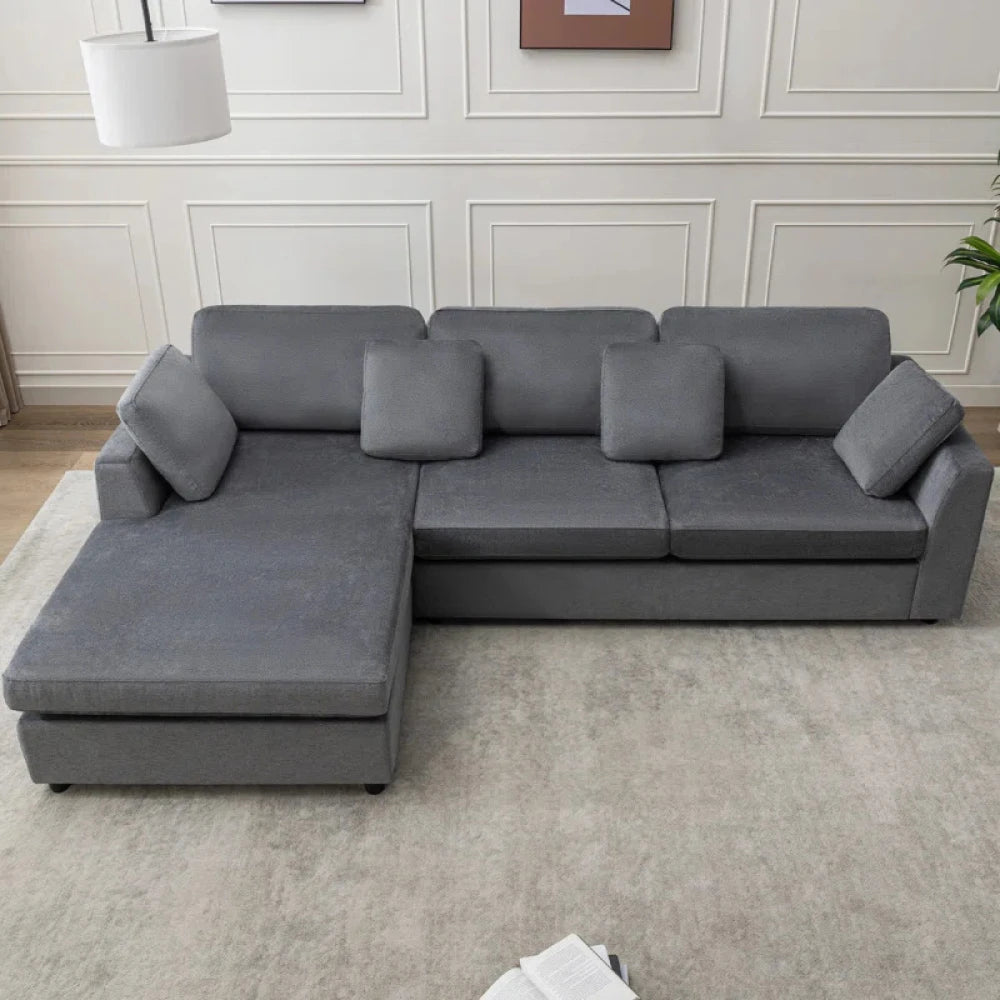 GROOVE – Grey L Shape Sofa with Daybed