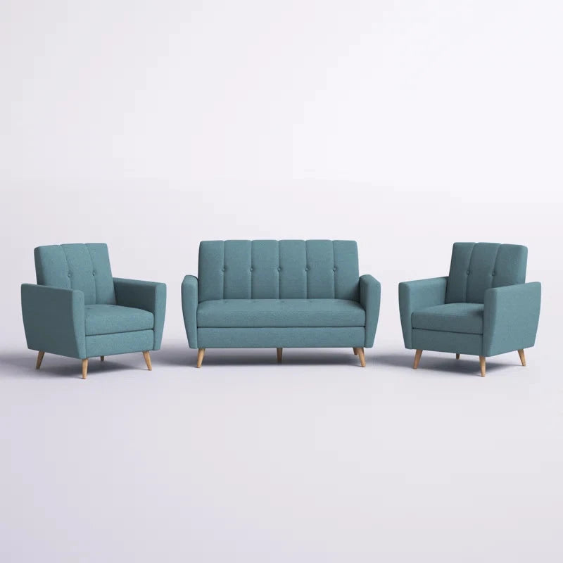 NEXUS – Mid Century Style Teal Blue Sofa Set