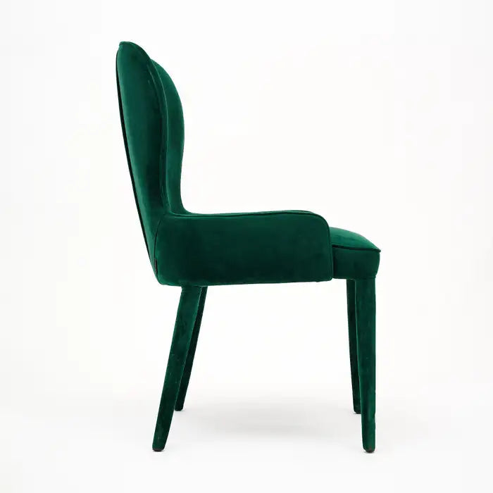 EMERELLE – Curved Back Emerald Green Vanity Chair
