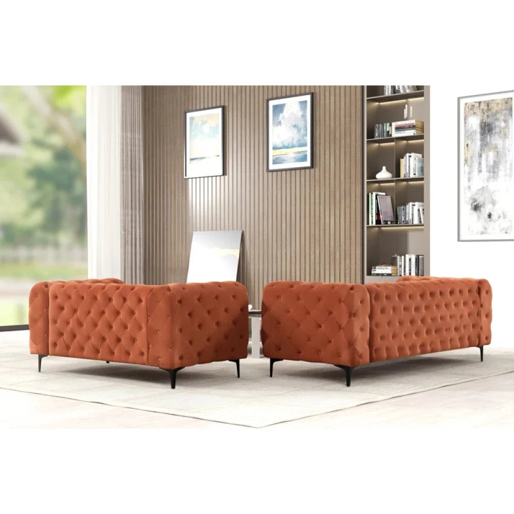 FOCUS – Orange Three piece Modern Sofa Set