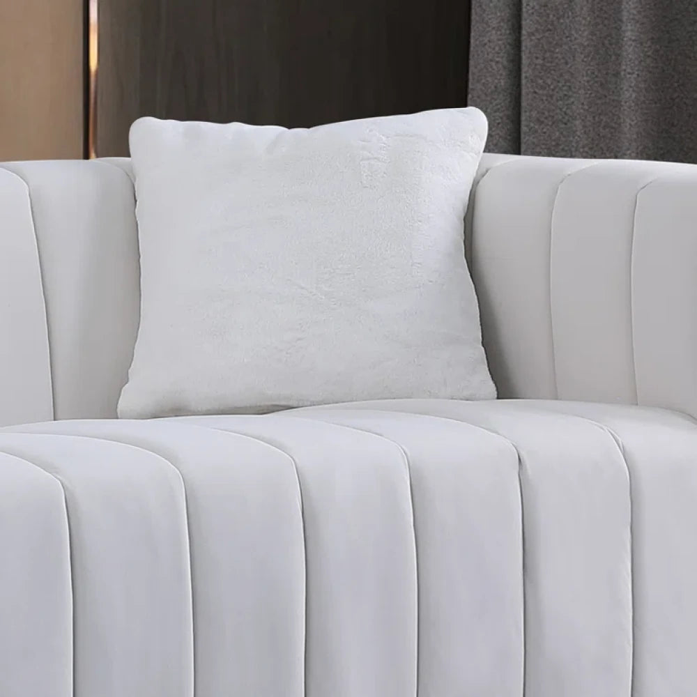SERAPH – Elegant Ash White Sofa Set with Brass Legs