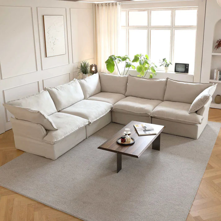 SANCTUARY – Ash White L Shape Sofa