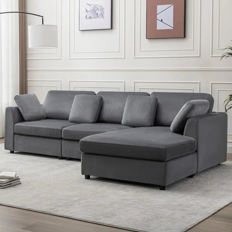 GROOVE – Grey L Shape Sofa with Daybed