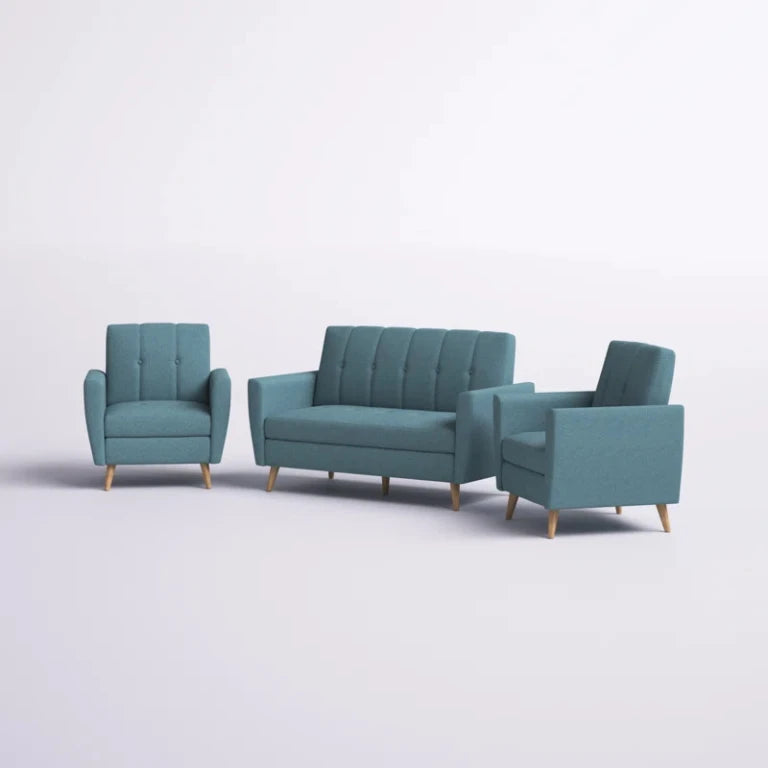 NEXUS – Mid Century Style Teal Blue Sofa Set