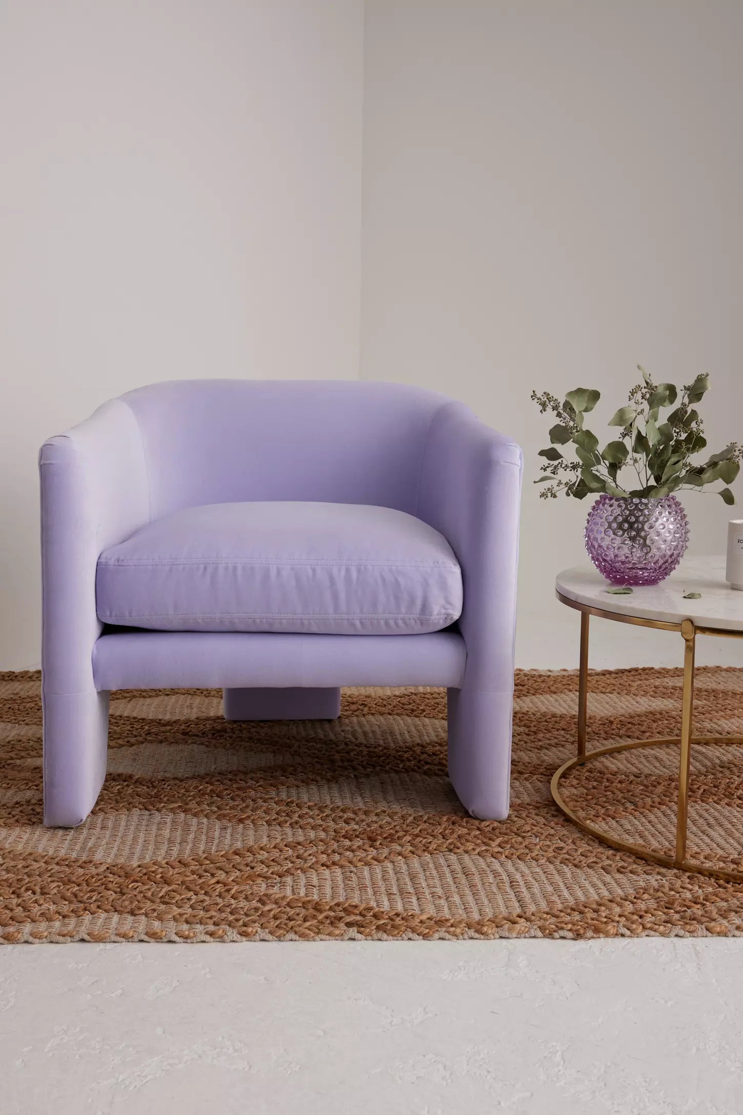 LAVELLE – Lilac Three-leg Accent Chair