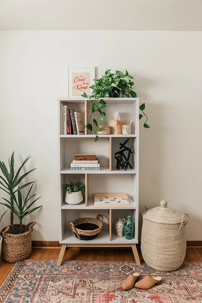 ATLAS – White and Oak Brown Bookshelf