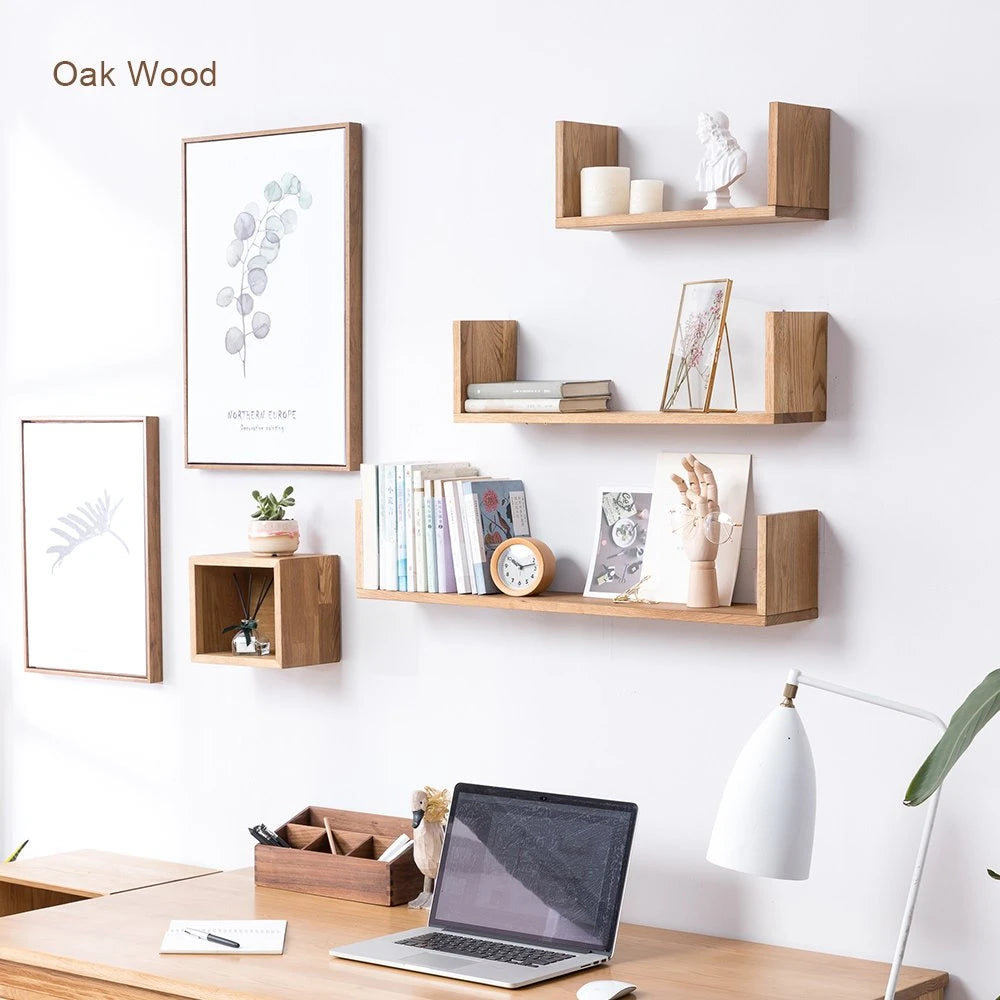 USHA – U-Shaped Floating Shelves Oak Brown Set of 3
