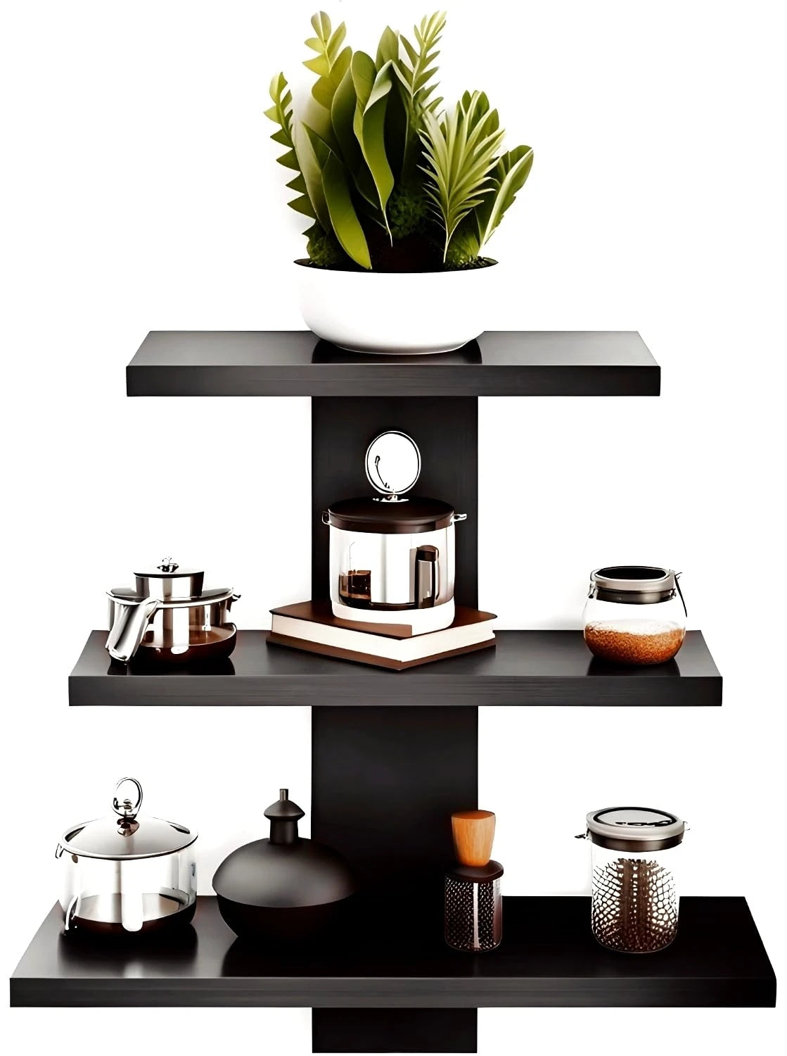 SHELFIE – Three Tired Black Wall Shelf