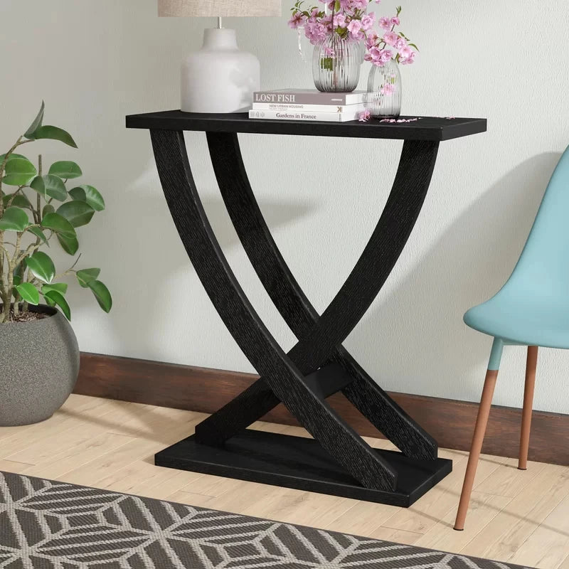 ZAIRE – Black Intersecting Legs Console Table