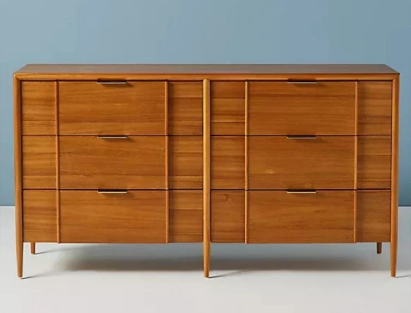 PAVO – Mid Century Style Oak Brown Polish Finish Side Board