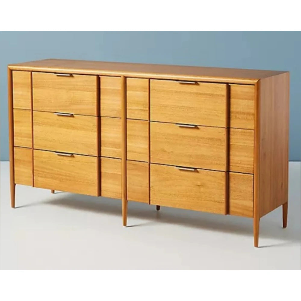 PAVO – Mid Century Style Oak Brown Polish Finish Side Board