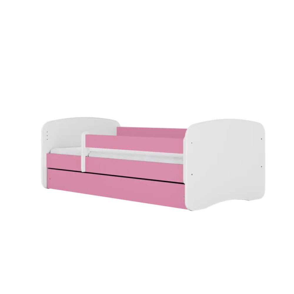 TULA – Modern Design Pink & White Kids Bed with Storage Drawer