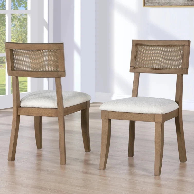 FROSTIC – Marble Top Dining Table with Cane Worked Chairs