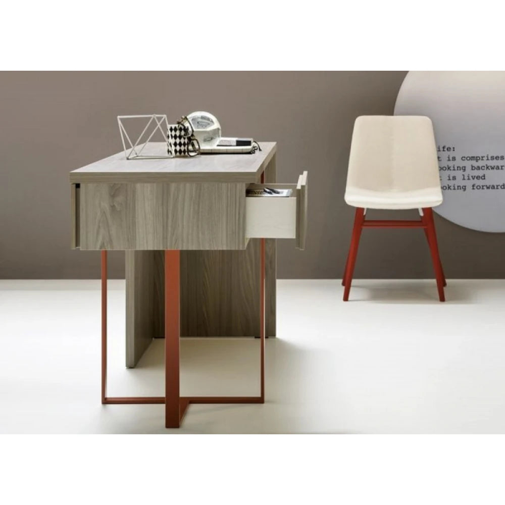 BIROU – Rustic Brown & Red Office table