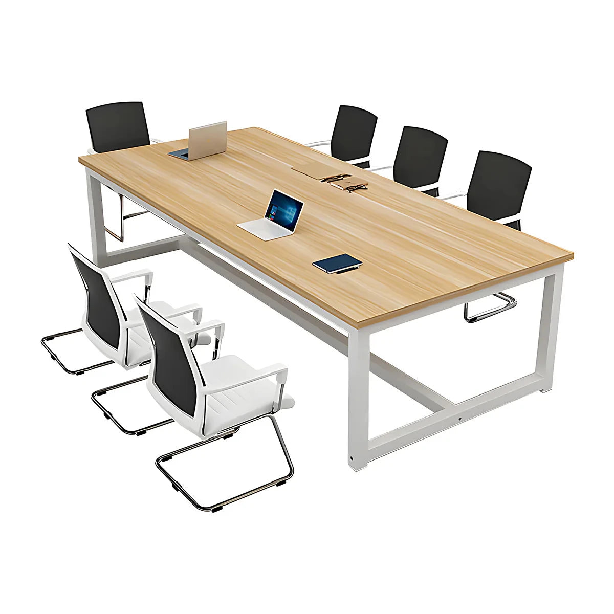 AERO – Oak Brown & White Modern Eight Persons Conference Table