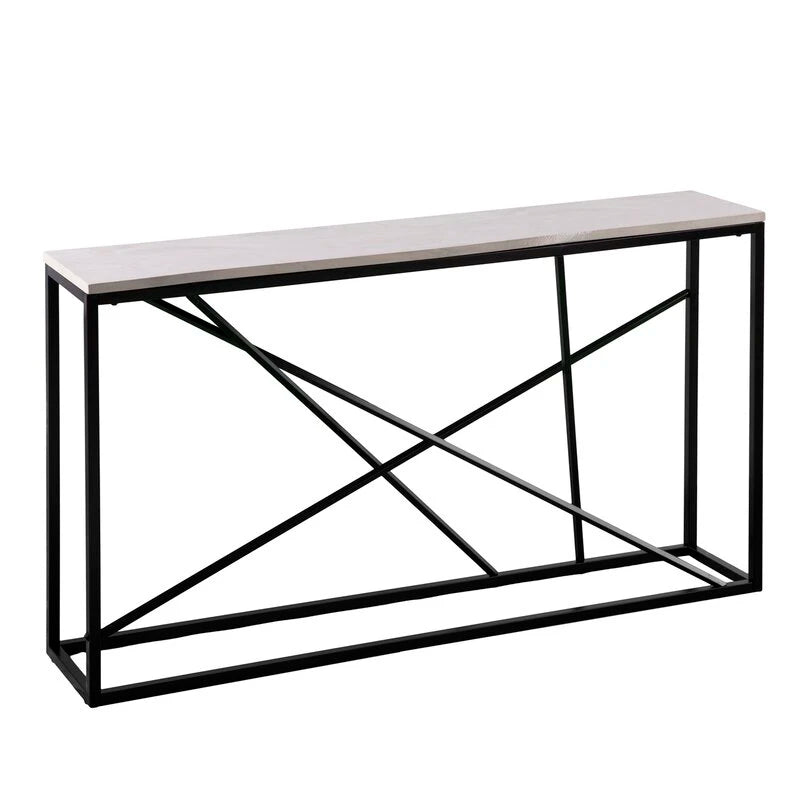GAEL – White Marble & Metallic Base Console Table