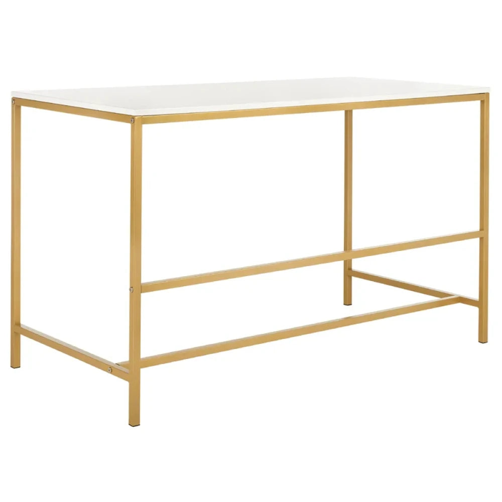 MAPLE DESK – Grey Writing Table with golden Metallic Base