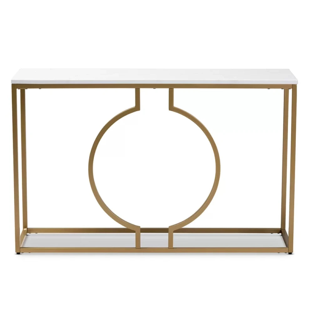 ANSER – Ultra Modern Console Table with Golden Metallic Frame