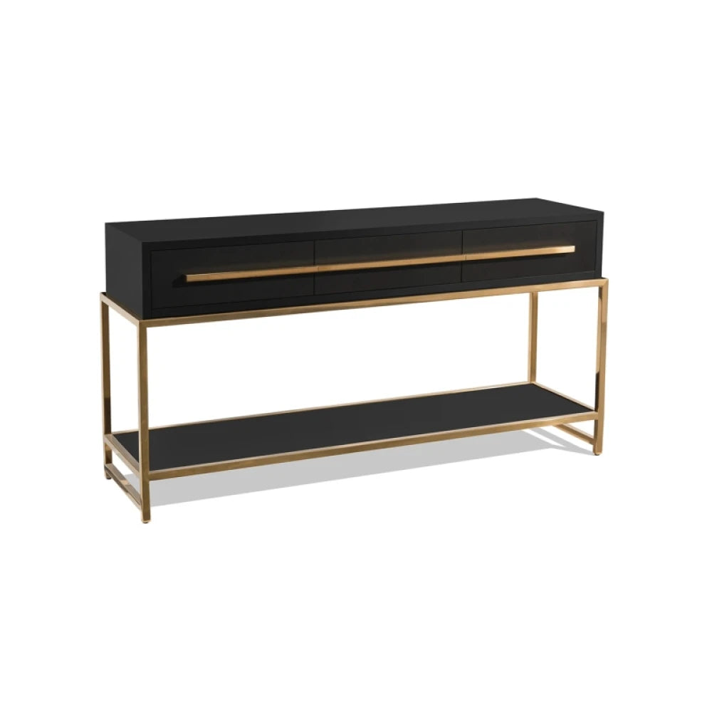MERIT – Black & Gold Stainless Steel Console Table