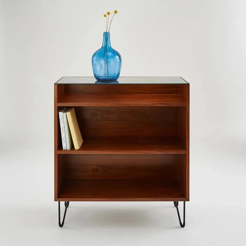 NOOSHY – Open Shelf Console Table with V Shape Metallic Legs