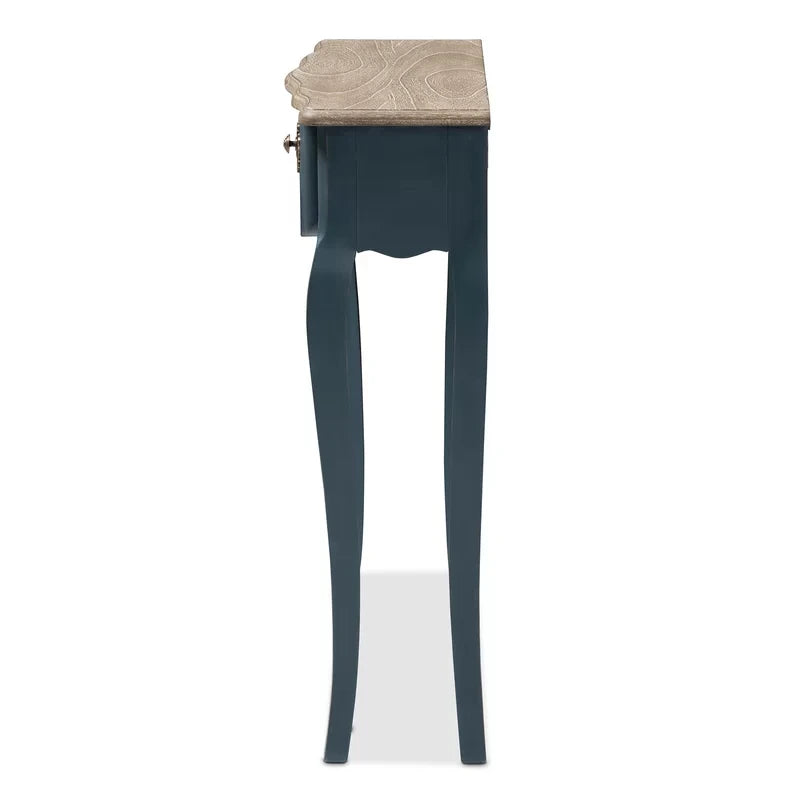 EDITH – Blue Country Style Console Table with Grey Top