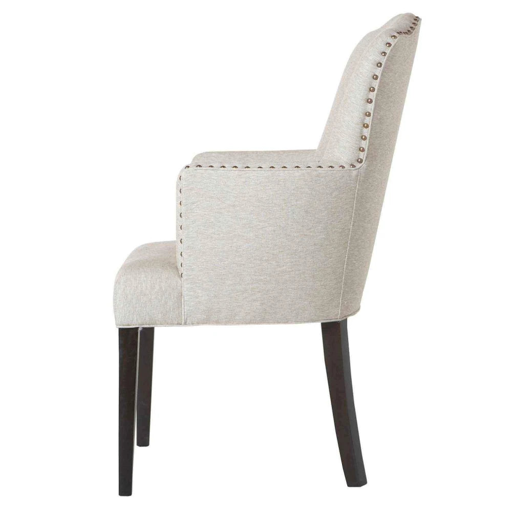LUNETTE – Traditional Style Light Beige Flared Legs Chair