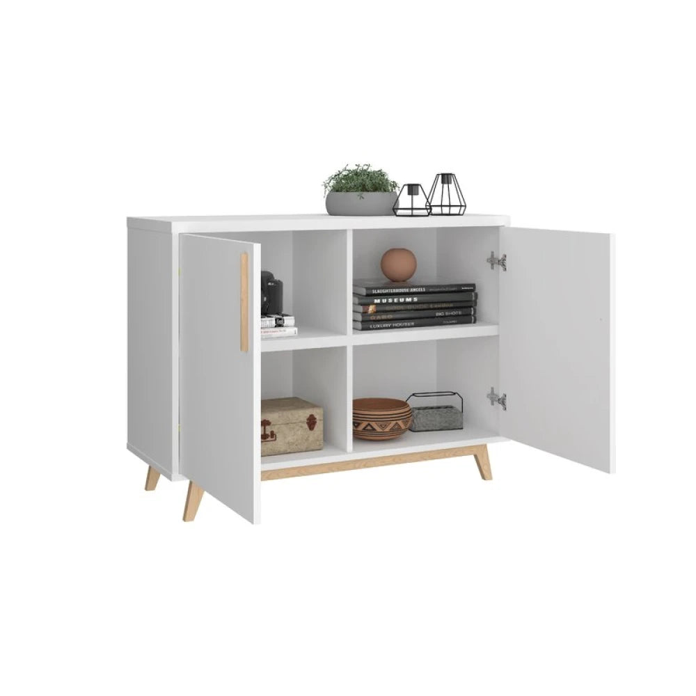 VILLE – White & Oak Brown Cabinet Storage Side Board