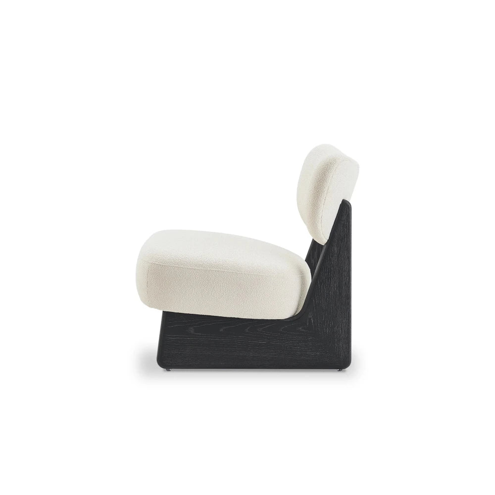 LUMA – Angled Base Off White & Black Modern Accent Chair