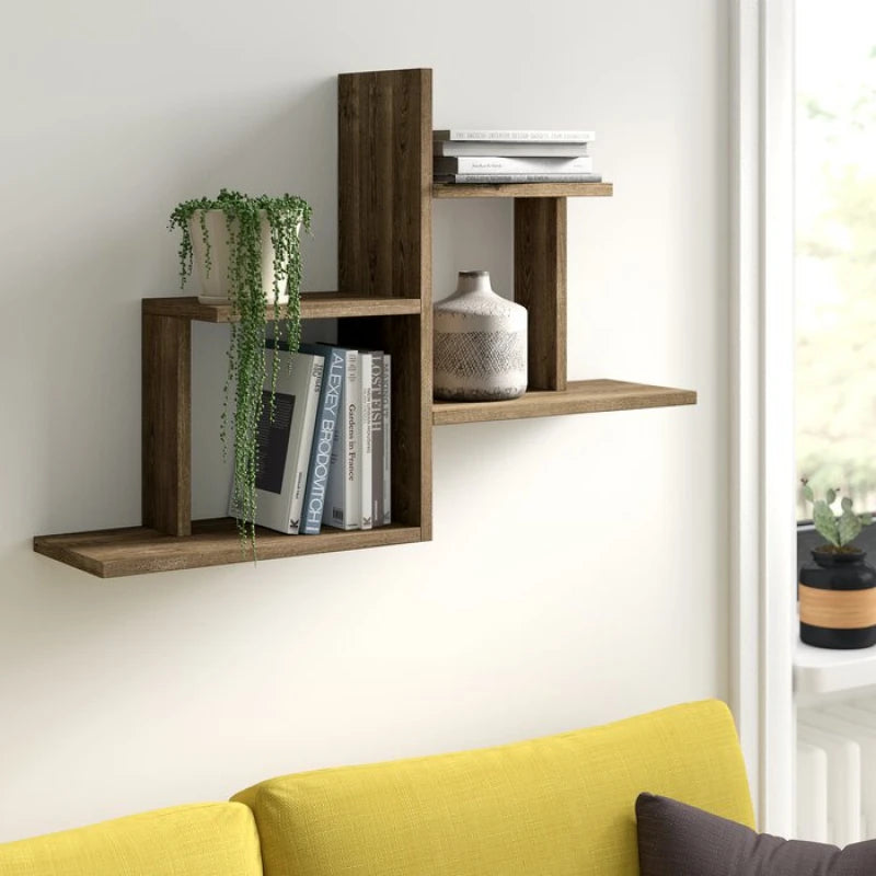 TERCA – DIY Wall Display Shelf Rustic Brown
