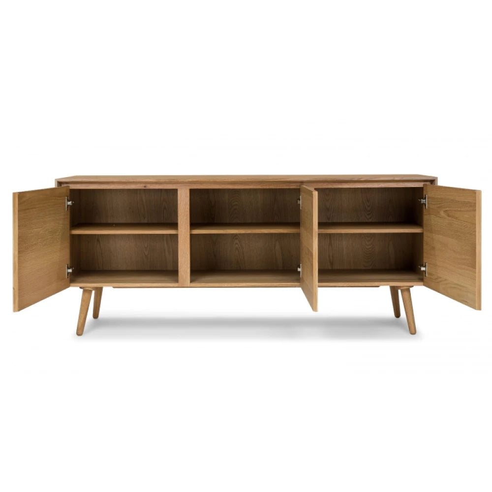 BARKHA – Mid Century Style Oak Brown Side Board
