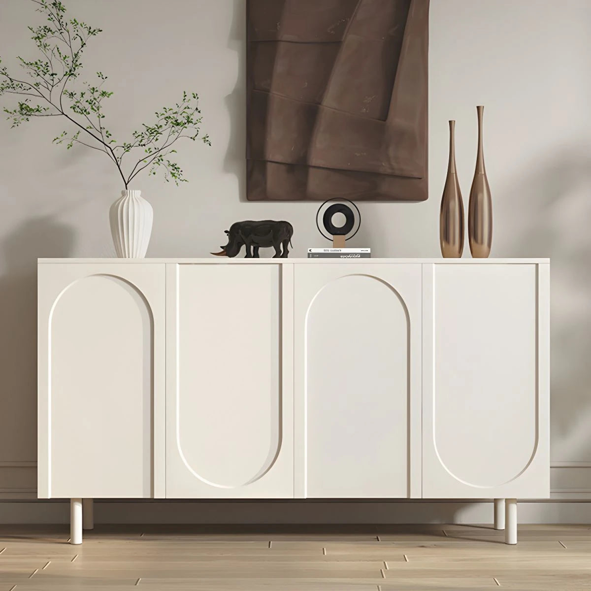 NOPSIS – White Grooved Panel Door Side Board