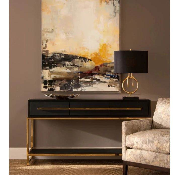 MERIT – Black & Gold Stainless Steel Console Table