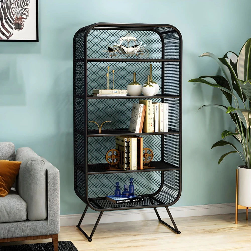 ALIK – Metal Iron Bookcase Black