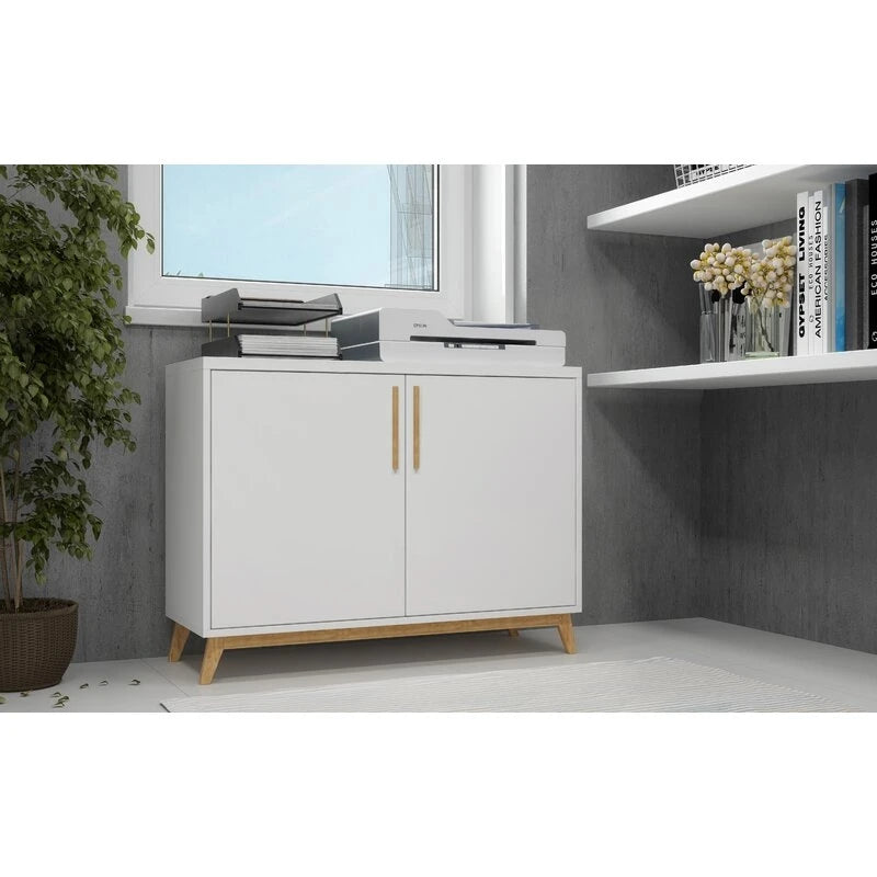 VILLE – White & Oak Brown Cabinet Storage Side Board