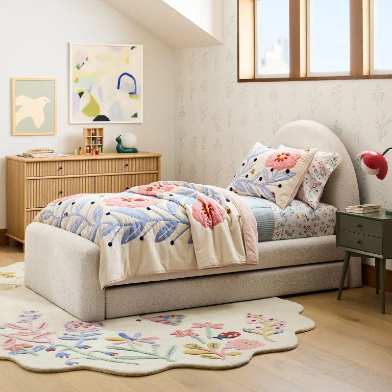 LINEA – Round Headboard Style Grey Teen Bed