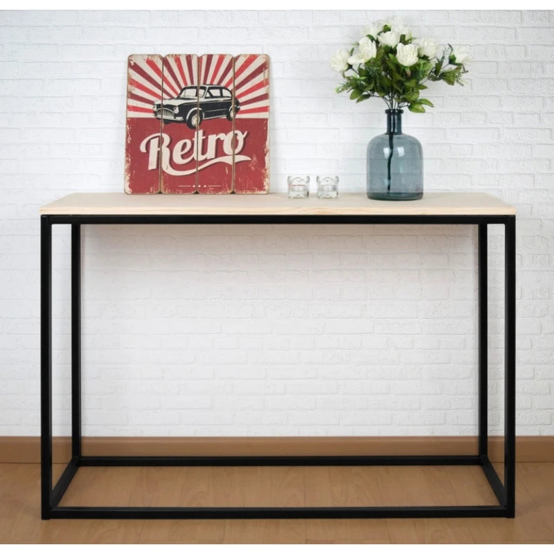 STACY – Oak Brown & Black Side Console Table
