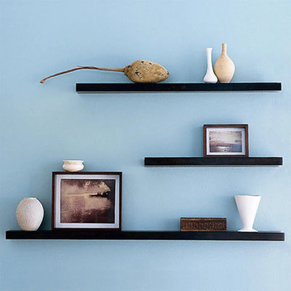 Floating Wall Shelves Three Piece Black DIY