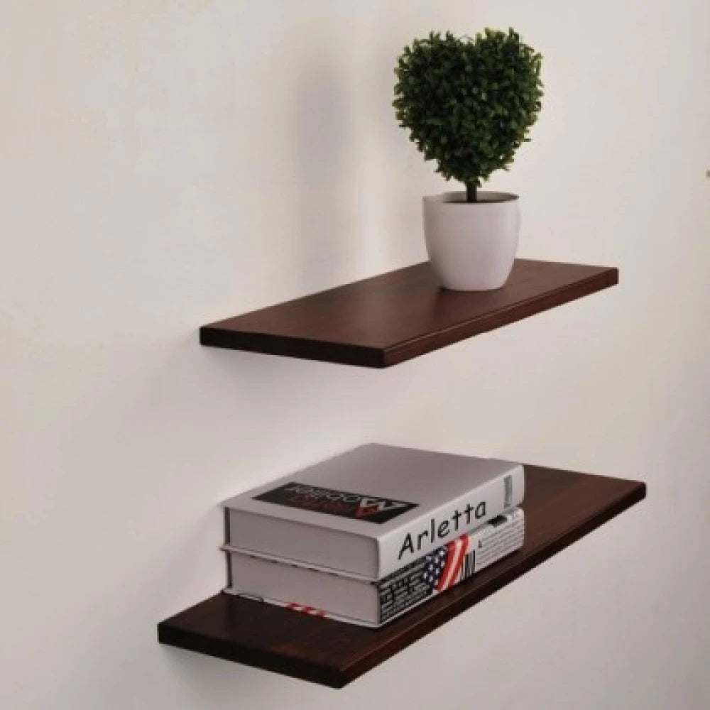 BELGI – Floating Wall Shelves Chocolate Brown (Set of 2)