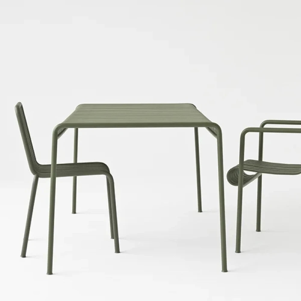 OLAV – Olive Green Curved Metallic Patio Chair