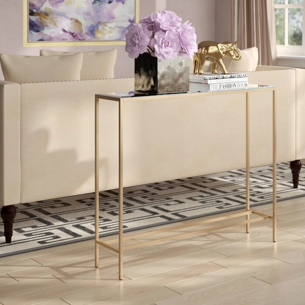 HUDSONY – Rectangular Metallic Leg Console Table