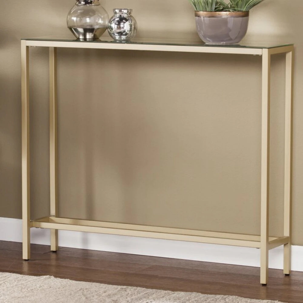 HUDSONY – Rectangular Metallic Leg Console Table