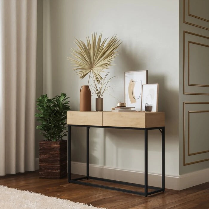 KORS – Two Drawer Metallic Base Console Table