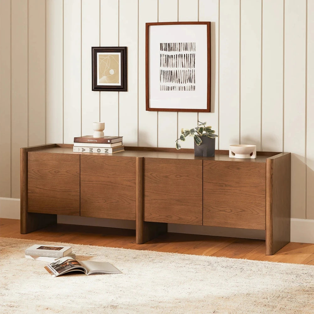 OLSEN – Round leg Medium Brown Color Side Board