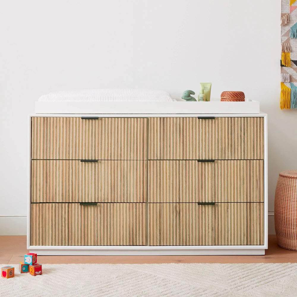 ARVO – Oak Brown & White Mid Century Style Changing Table