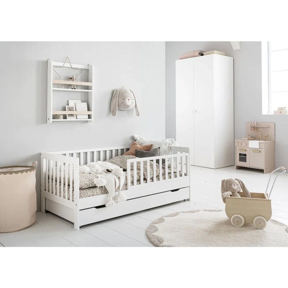 CELLO – Minimalist White Toddler Bed with Storage